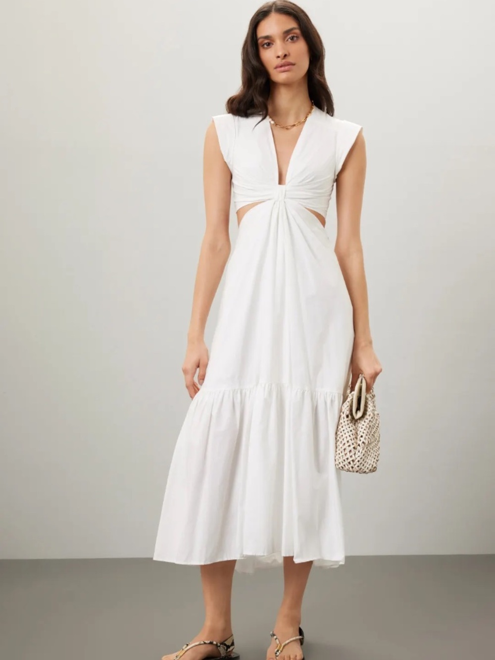 NWT A.L.C. Alexandria Waist Cutout Midi Dress